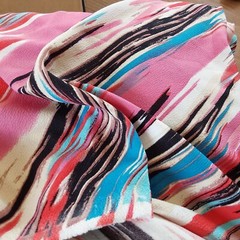 Huge Piece Of Fabulous Single Knit Diagonal Stripe Fabric