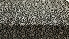 Rayon Challis Crepe Fabric By The Yard Black White Geometric Floral Pattern