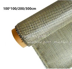 3K 200g Yellow Black W Weave Aramid Carbon Fiber Fabric Cloth DIY 100cm