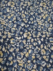 Lot of Blue Fabric, floral and solid color, 1.b 5oz