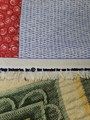 VTG Spring Industries “Quilters Only” Red & Blue Rectangles Cotton Fabric 4 Yrds