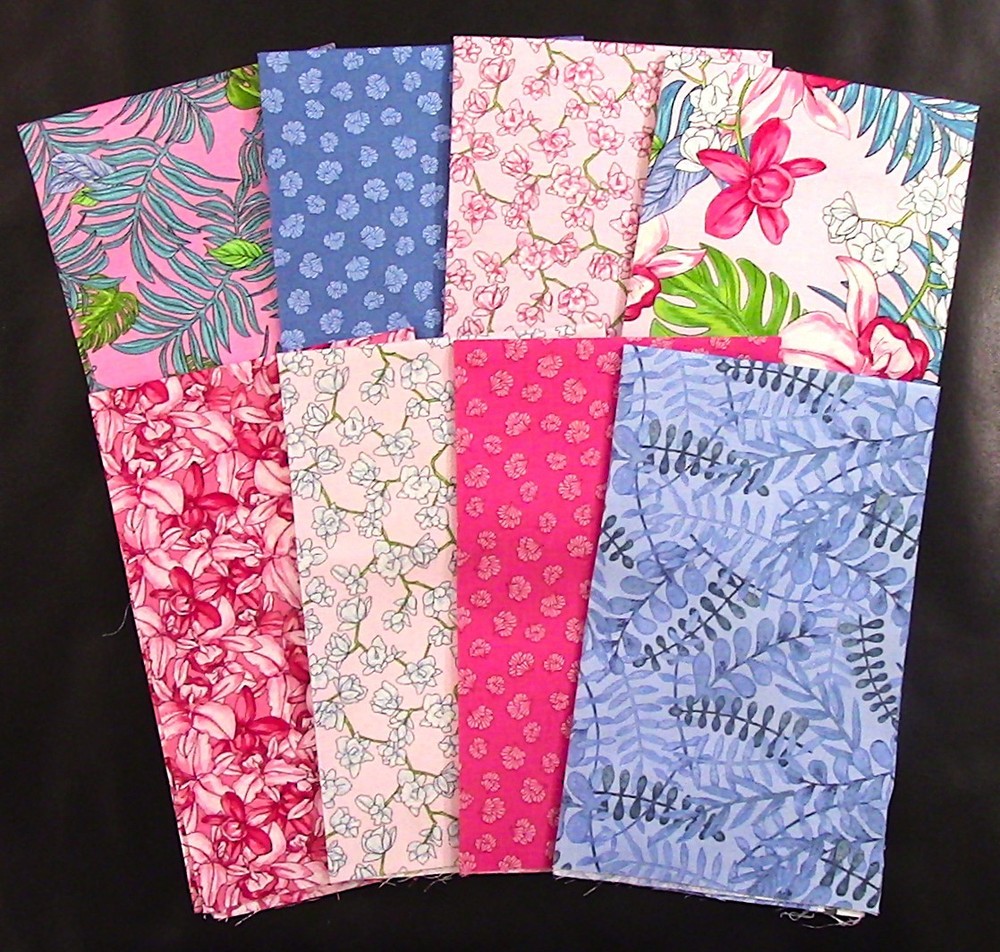 8 Fat Quarters – Botanical Radiants Lot 2 – Quilting, Sewing – 100% Cotton 5580