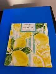 BRAND NEW CREATE IT 100% COTTON LEMONS PRECUT SEWING AND CRAFT FABRIC 18X21