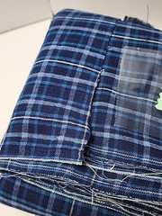 Multi-Tone BLUE & White Plaid Woven Cotton Quilting Sewing Fabric 42″ X 3.7yds