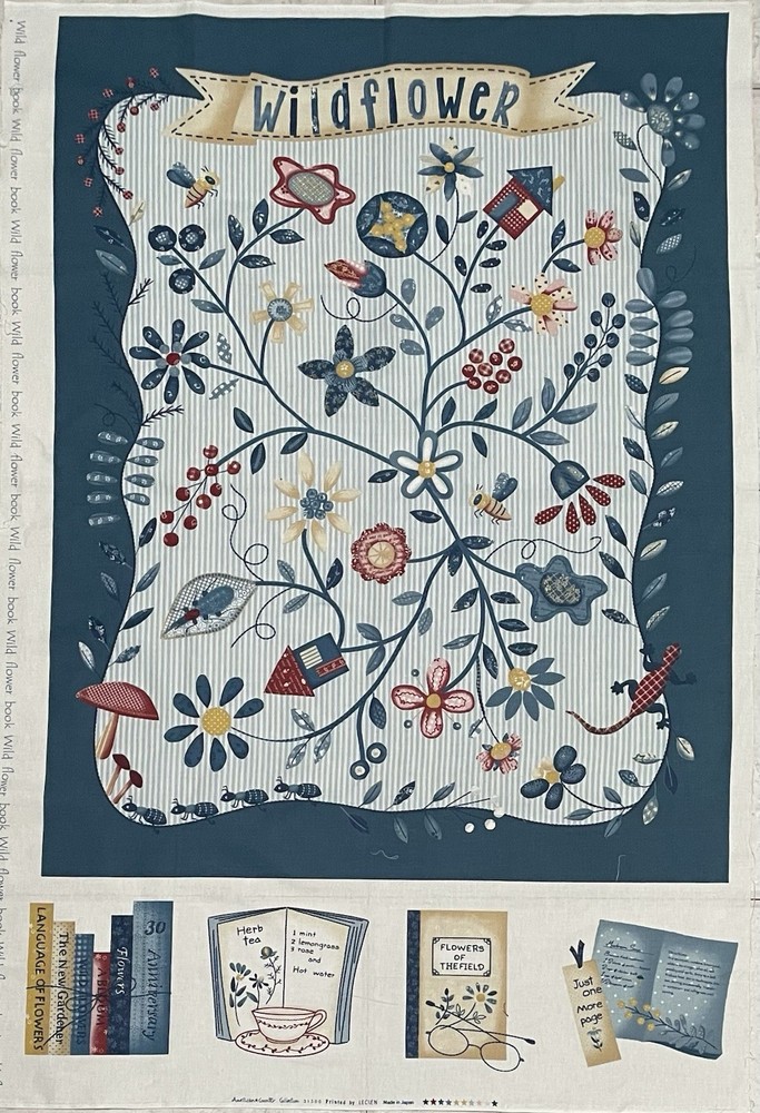 AMERICAN COUNTRY COLLECTION by LECIEN WILDFLOWERS Fabric Panel Printed in Japan