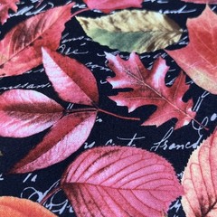Hobby Lobby Vibrant Autumn Fall Leaves Fabric Red Orange brown 2 Yards