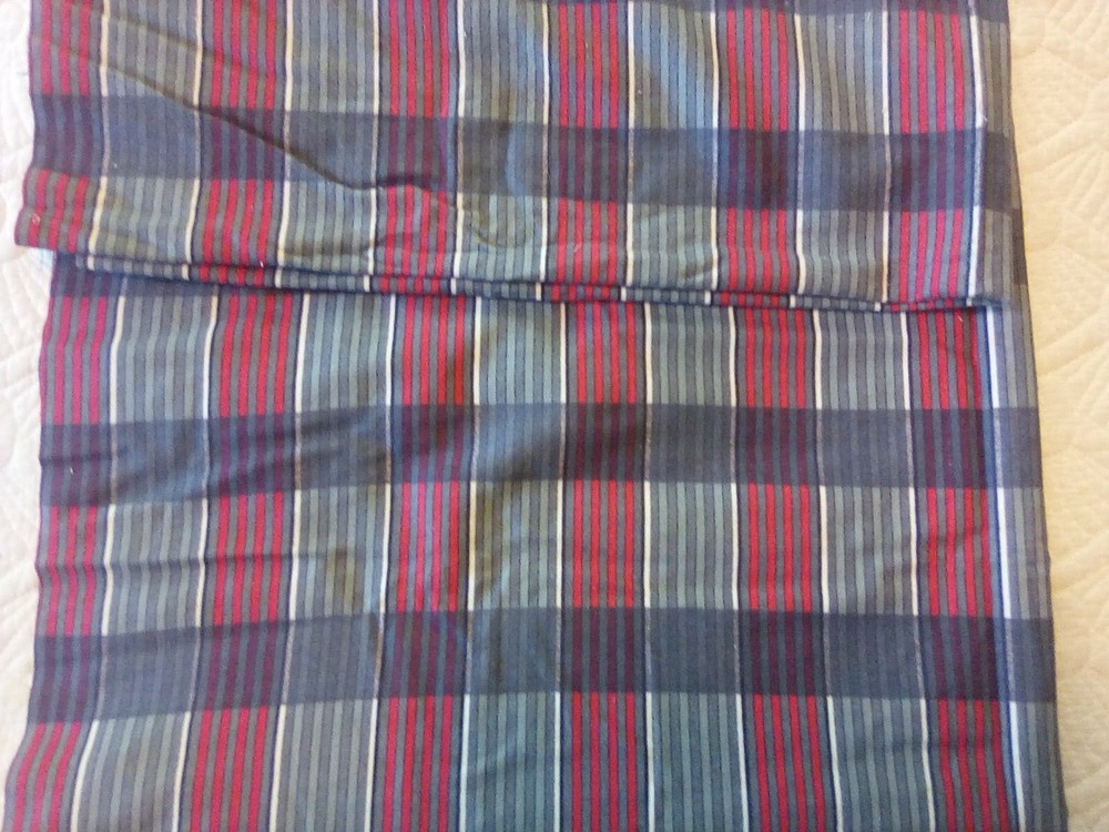 Light Dark Gray Red White Striped Cotton Flannel Fabric 36″ Wide 2.5 Yards Soft