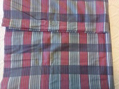 Light Dark Gray Red White Striped Cotton Flannel Fabric 36″ Wide 2.5 Yards Soft