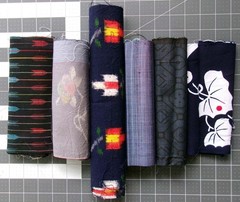 Kimono Fabric Remnants Blue Lot Kasuri Japanese Crafts Sashiko Boro Scrap