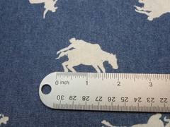 2 Pieces of Cowboy Fabric Flannel is 7/8 Yard Lightweight Denim is 3/4 Yard