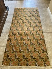 Vintage Indonesian Batik Orange & Brown Fabric Cotton 41 1/2” x 91”