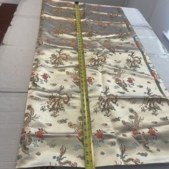 Asian Oriental Style Silk/ Faux Silk Fabric Blue W/ Flowers, Gold W/ Dragons Etc