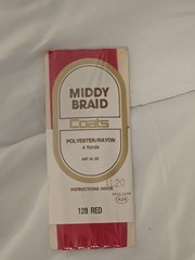 Coats Middy Braid 128 Red Coats & Clark Polyester Rayon 4 Yards VTG