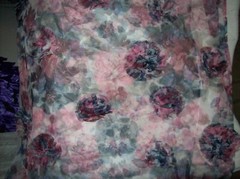 S25 3D FLORAL PRINT TULLE 100% POLYESTER MAUVES & BLUES SPECIALTY NETTING 32X57″