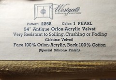 vintage WESTGATE “Soft Touch” ORLON ACRYLIC VELVET Fabric Sample Book VGC+