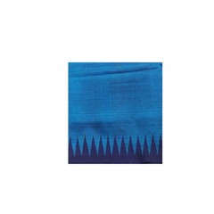 Vintage Blue 100% Pure Silk Handloom Sari Remnant 5YD Craft Fabric Silk Scrap