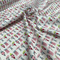 Geek Girl 100% Cotton 140cm Wide Nerd Book Worm Reader Fabric for Crafting