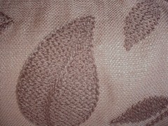 19-1/2Y 3614 Kravet Embroidered Leaf Vine Crewel Mocha Upholstery Drapery Fabric