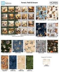 Quilting Treasures – Forest Field And Stream – Wildlife Toss – Gray, BTY