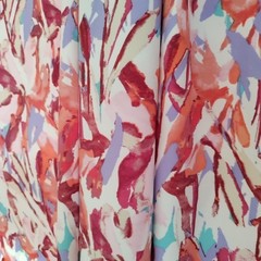 Modern Floral Abstract Twill Fabric 59×75″ Woven Polyester Blend