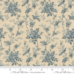 Fleur de Paris Pearl Blue Florals Birds by French General Moda 1/2 Yd 13996 12