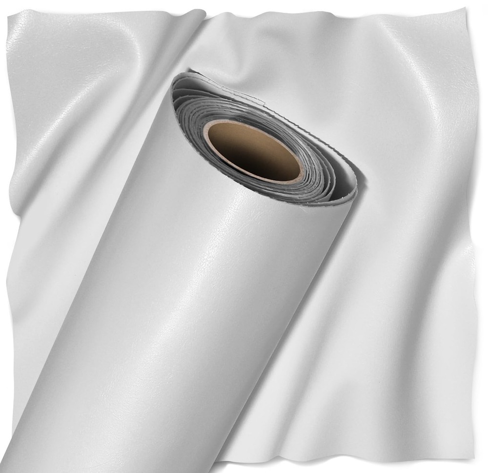 Vvivid Bycast65 White Gloss Top-Grain Faux Leather Marine Vinyl Fabric 25 Foot