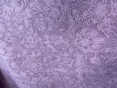 Lavender western floral Embossed vinyl faux leather upholstery, Hospitality