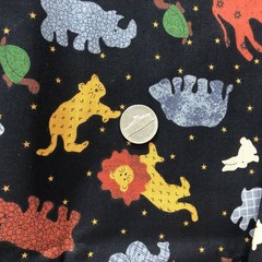 Vtg Safari Animals Stars DreamSpinners Cotton Fabric Cranston Print Works 76″x44