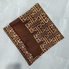 Thai Antique Silk Fabric Dark Brown Beige Hand Woven100% (For Crafting)