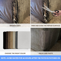 Sofa Fabric Repair Patch, 6 Piece Microfiber Patches, Self Adhesive Fabric Sofa