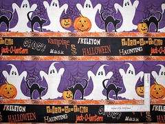 Halloween Ghost Cat Stripe Fabric Wilmington Spooky Spectacular 15″X44″ Piece
