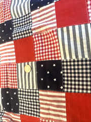 Patriotic Patchwork Cotton Fabric Red White Blue 1 Yard