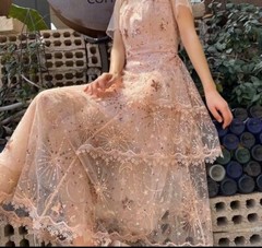 Floral Embroidered Organza Fabric for Sewing/Crafts/Bridal/55″ Wide
