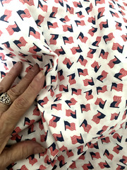 Vtg 3Yd 44X108L PATRIOTIC FLAG Red White Blue Quilt SIGNATURE OAKHURST FABRIC