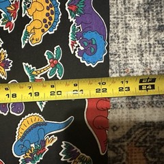 Vintage 80s Colorful Dinosaurs Print Fabric Approx. 60” x 18”