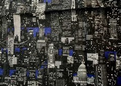 VTG “98 “USA Cities Sky Glitters at Night” by Fabric Traditions BTFQ