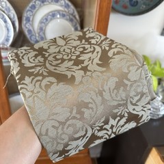 New Classic Woven Damask Jacquard Fabric Metallic Gold Silver 57×38” Heavy