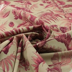 BRAEMORE BAMBOO PALM BERRY PINK TROPICAL FLORAL MULTIPURPOSE FABRIC BY YARD 54″W