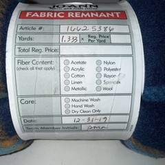 Joann Fabrics Store Unopened Fleece Fabric Remnant 1.333 Yards Blues And Orange