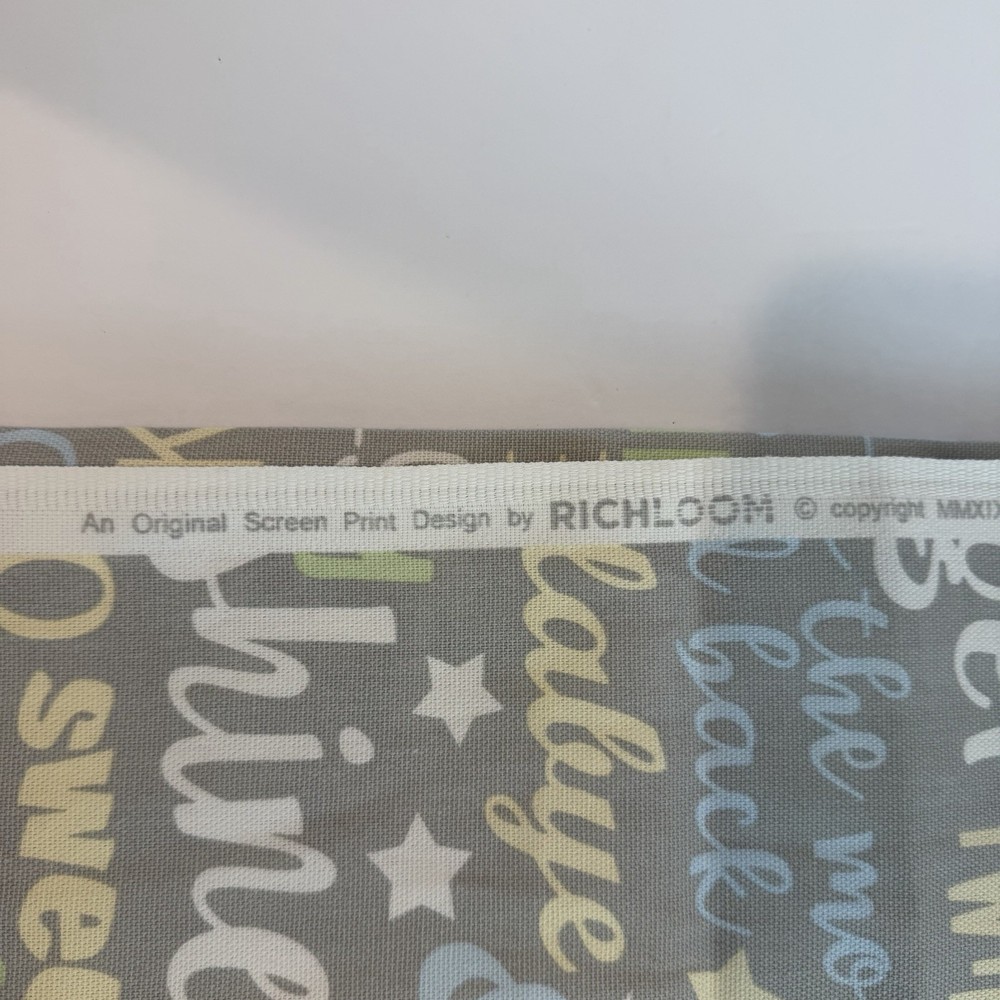 Original Screen Print By Richloom Baby Theme Fabric 1+ yard Star Moon Little One
