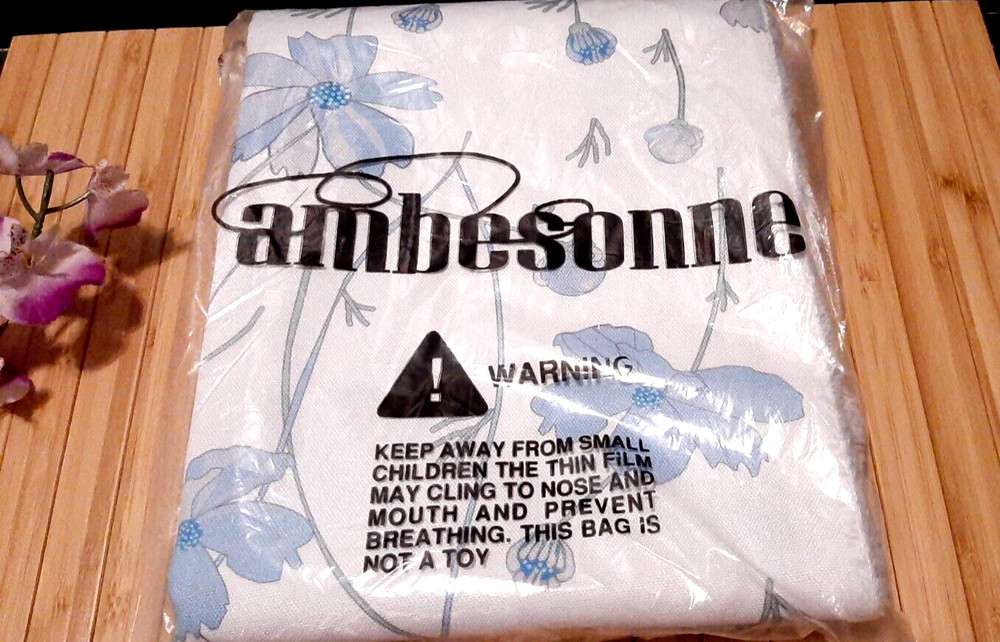 2 Yds Ambesonne Floral Fabric by The Yard Cosmos Flower Blue / White Waterproof