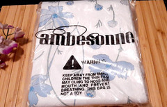2 Yds Ambesonne Floral Fabric by The Yard Cosmos Flower Blue / White Waterproof