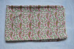 Hand Block Print 100%Cotton 2.5 Yard Fabric NO TARRIF CHARGES 100%✅ ZK_161
