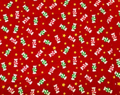 1.8 Yards X 43.5″ Wide Vintage Fabric Christmas Peppermint Candy~Trena Hegdahl