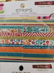 Creative Cuts Cotton Fabric Strips 2.5″ x 42″ 28 Pieces 2 packs & 2 Yrds Fabric