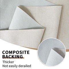 Heavy Linen Fabric 40×57 Inch 1.2mm Thick Plain Solid Color Beige Sewing