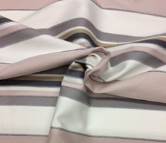 BALLARD DESIGNS AMBERLY BLUSH PINK TAILORED STRIPE FURNITURE FABRIC BY YARD 56″W
