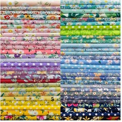 Quilters Cotton Fabric Squares – 50 Patterns, 12″x12″
