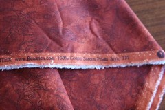 By 1/2 Yd, Black on Orange & Rust Leaves Quilt Cotton, Benartex/Halvorsen, N1499