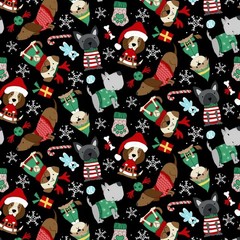 Christmas Fabric | Merry Woof-Mas Dog Costume Toss Black | Studio E YARD